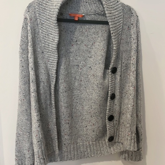 Modcloth Cozy Moment Gray Speckled Sweater Cardigan Alpaca Size M - Picture 3 of 7